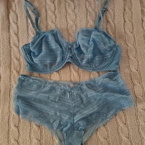 Victoria's Secret Light Blue Bra & Panty Set
